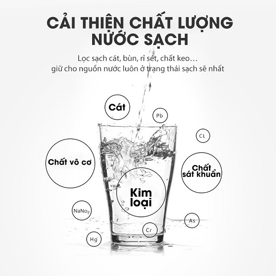 Bình thường một số nơi nguồn nước không ổn định. Nhiều gia đình sử dụng nước hay có màu, cặn, cát, có vị khác nhau… Đó là hiện tượng nước không sạch, nhiều tạp chất. Bộ lọc nước SAMONO SW-WPW11 có thể lọc sạch cát, bùn, rỉ sét, chất keo, các chất kim loại, khử mùi,..