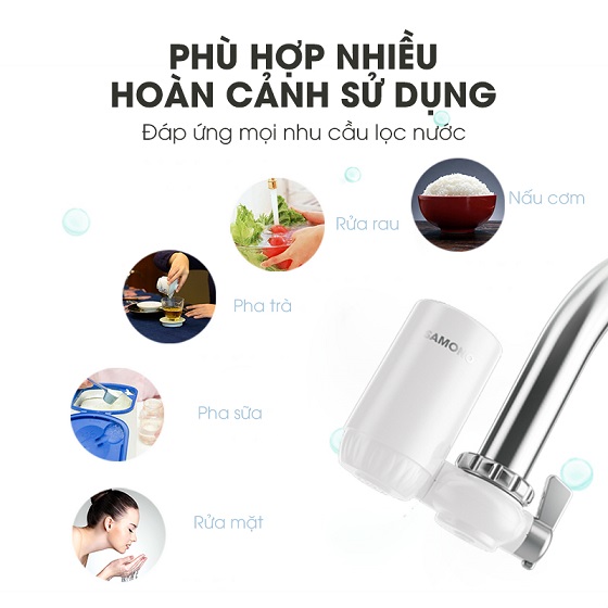 Nước đã qua đầu lọc SAMONO SW-WPW11 thì bạn yên tâm sử dụng trong sinh hoạt hàng ngày. Đáp ứng mọi nhu cầu hàng ngày: rửa mặt, tắm, nấu nướng, rửa rau, pha trà…