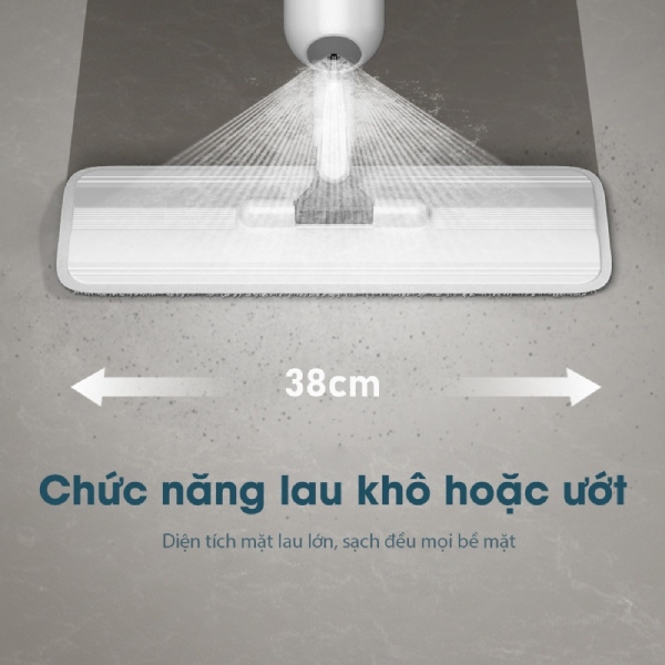 Cây lau nhà phun sương BONBOX BCT816 Có thể lau khô hoặc lau ướt tuỳ từng loại mặt sàn.
