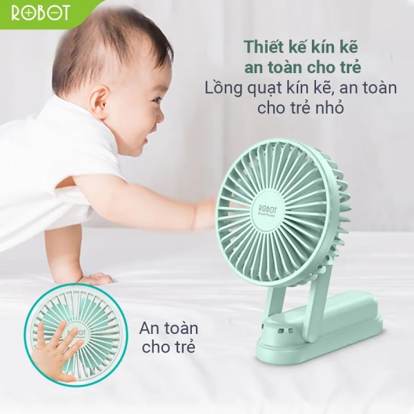 RT-BF11 - Lồng quạt trước được thiết kế kín kẽ giúp tăng tính an toàn hơn cho trẻ em khi sử dụng, đồng thời bảo vệ trẻ nhỏ khỏi nguy hiểm khi đến gần quạt mà không thể đút tay qua khe quạt được.