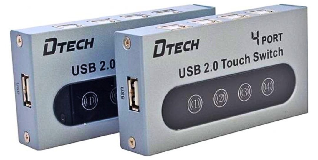 Bộ chia USB in Dtech sử dụng dạng kết nối cổng USB 2.0. Đồng thời kết nối tối đa 4 máy tính cùng lúc với 1 máy in.