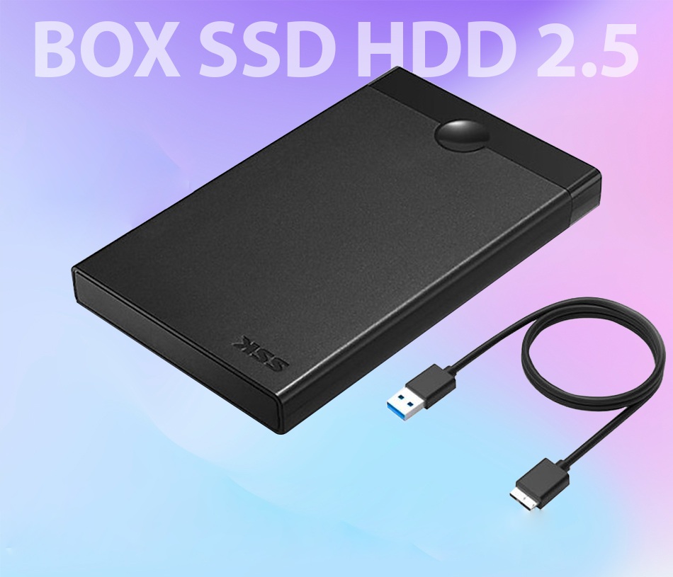 Box HDD SSK SHE090 tích hợp cổng USB2.0 và USB3.0 giúp thiết bị tương thích với các cổng giao tiếp hiện nay.