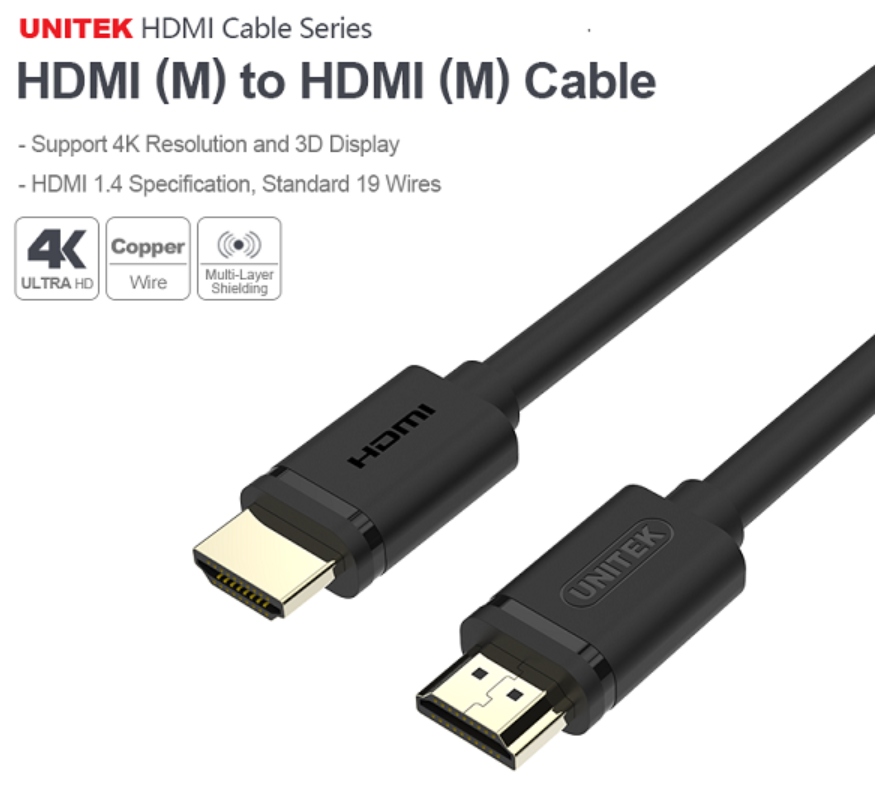 Dây cáp HDMI UNITEK 25M 4K Y-C170M tích hợp dây Ethernet Cho phép truyền tải âm thanh hai chiều. Tốc độ kết nối và truyền dẫn mạnh mẽ, sử dụng phổ biến trong các tivi hiện đại. Truyền tải âm thanh đỉnh cao và hình ảnh chất lượng lên đến 10K, 8K/60fps hoặc 4K/120fps.
