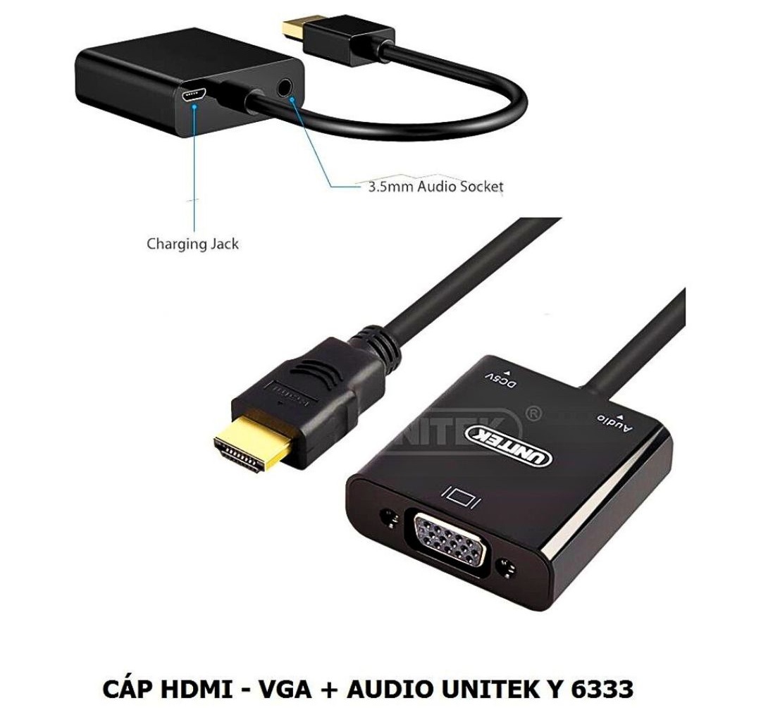 Cáp chuyển HDMI-VGA V128BBK với tín hiệu truyền dẫn qua cáp với tốc độ cao. Hỗ trợ độ phân giải 1080P giúp truyền tải tốc độ cao với tín hiệu truyền dẫn cực kì nhanh chóng, không delay.