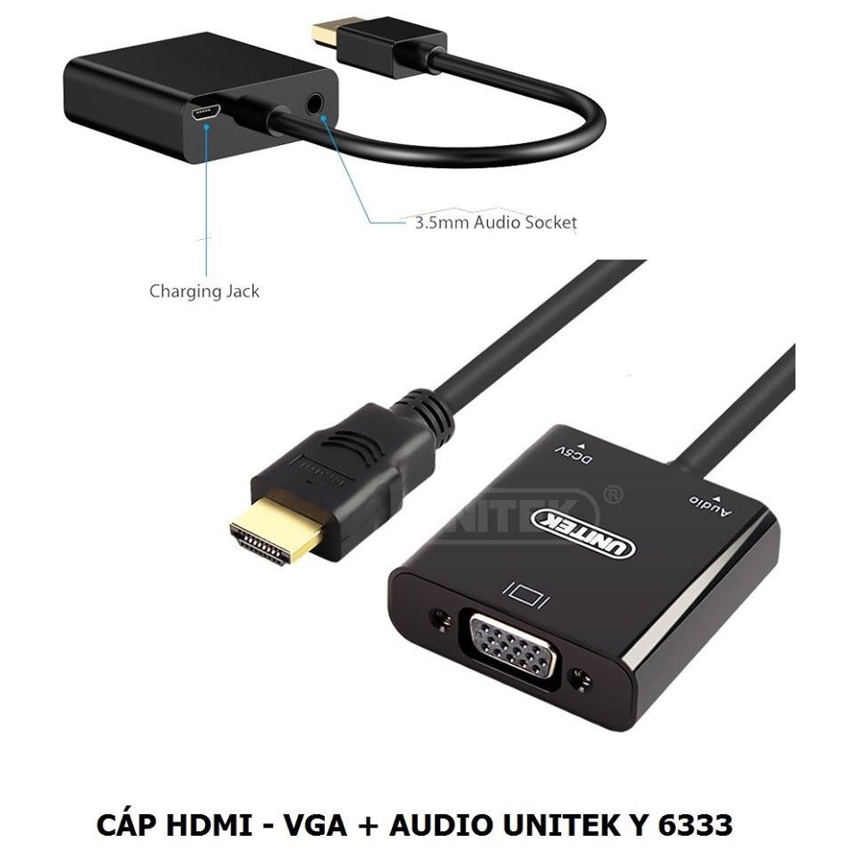 Cáp chuyển HDMI sang VGA Y-C6333 với tín hiệu truyền dẫn qua cáp với tốc độ cao. Hỗ trợ độ phân giải 1080P giúp truyền tải tốc độ cao với tín hiệu truyền dẫn cực kì nhanh chóng, không delay.Chân cắm được mạ vàng 24k chống truyền nhiễu tín hiệu tốt và được thiết kế phù hợp đặc điểm kĩ thuật của HDMI.