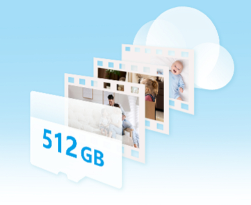 Ghi lại và bảo mật những khoảnh khắc quan trọng hay những kỷ niệm đáng nhớ trên bộ nhớ. Việc lưu trữ được thực hiện trên thẻ nhớ microSD với bộ nhớ lớn 512 GB, hoặc đăng ký EZVIZ CloudPlay.