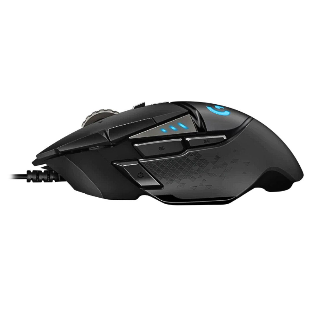 Chuột Gaming Logitech G502 Hero - Ngoài hiệu suất cốt lỗi và các tính năng cá nhân, nhiều chi tiết được thiết kế và chế tạo với sự tận tâm. Hãy tìm kiếm các nút với công tắc (switch) cơ học, viền bên bằng cao su, cửa khoang vật nặng từ tính và nhiều hơn nữa.