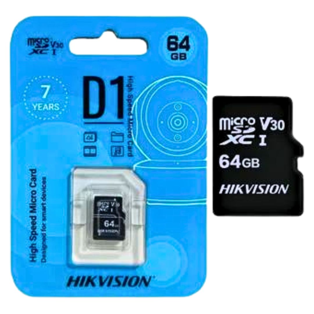 Thẻ nhớ micro HikVison với mức dung lượng lên đến 64GB.    Có thể lưu trữ số lượng lớn bức ảnh phân giải cao và các tài liệu khác. Tha hồ cho bạn sử dụng.