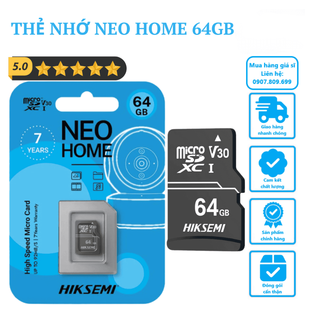 Thẻ nhớ MicroSD HIKSEMI 64GB được thiết kế nhỏ bé, siêu gọn nhẹ với mức dung lượng lên đến 64GB. Giờ đây, bạn có thể mang theo “cả thế giới” bên trong chiếc smartphone, máy ảnh hoặc máy tính bảng của mình.