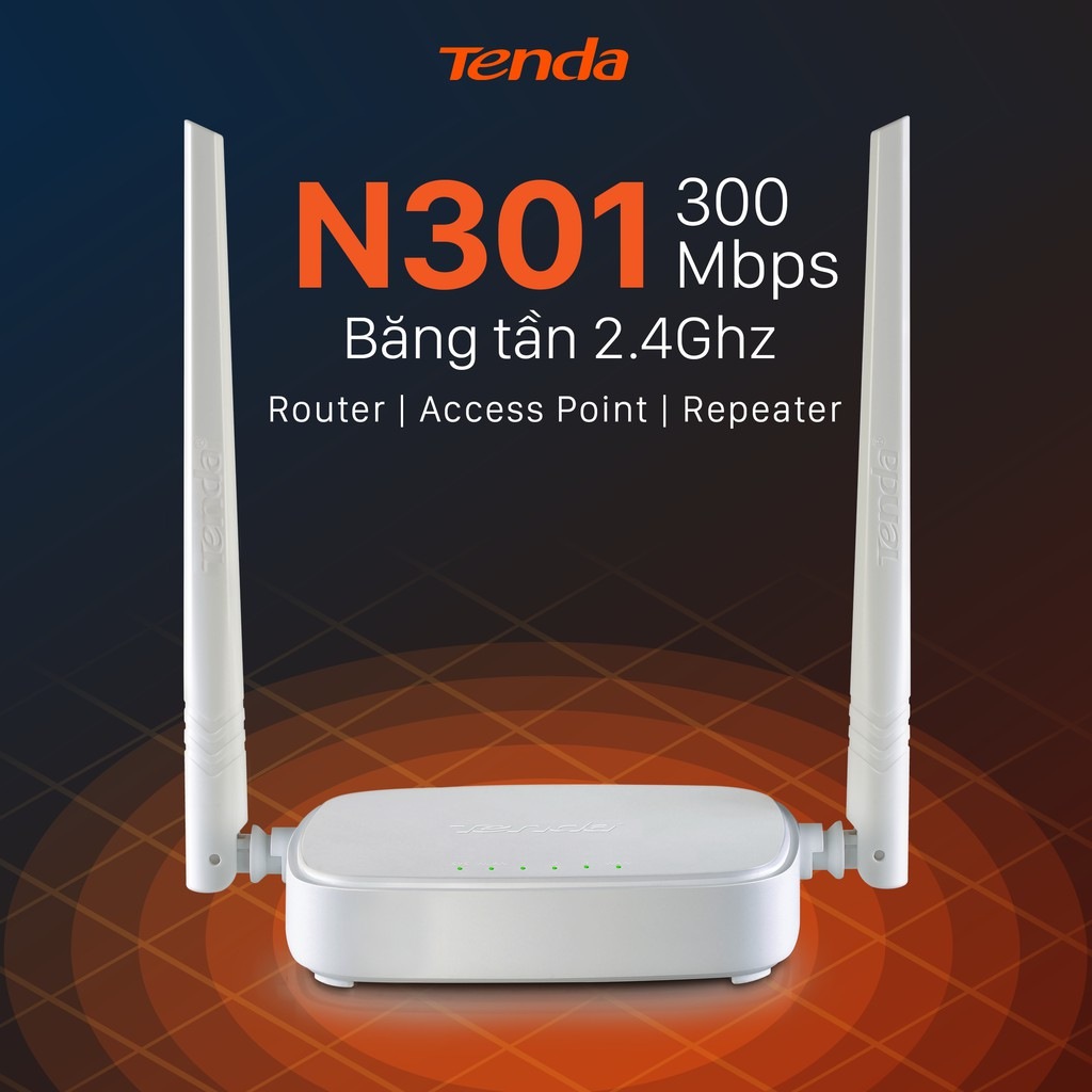 Bộ phát Wifi Tenda N301 300Mbps 2 Anten dù có hiệu suất làm việc rất lớn. Nhưng lại sở hữu một kiểu dáng nhỏ gọn tiện dụng.  Bạn có thể dễ dàng đặt nó ở bất kì đâu mà không gây ra một chút phiền toái nào.