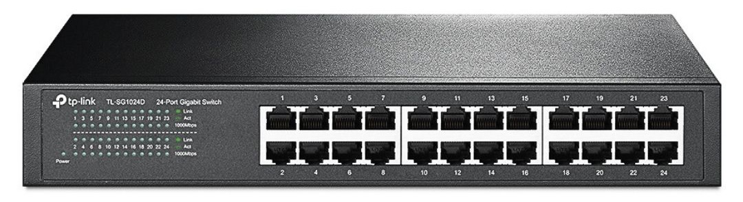 Switch TP-Link 24 Port 1GB TL-SG1024D với cổng Ethernet tốc độ Gigabit cung cấp cho bạn một giải pháp nâng cấp hiệu suất cao; chi phí thấp, dễ sử dụng, hoạt động xuyên suốt để nâng cấp hệ thống mạng cũ lên hệ thống mạng 1000Mbps.